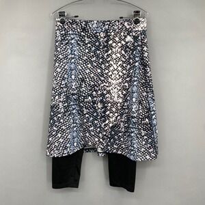 Snoga Athletics Skort Women Medium Blue Pink Snakeskin Capri Leggings Modest